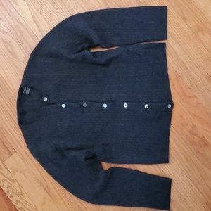 Gray Cashmere Cardigan Sweater
